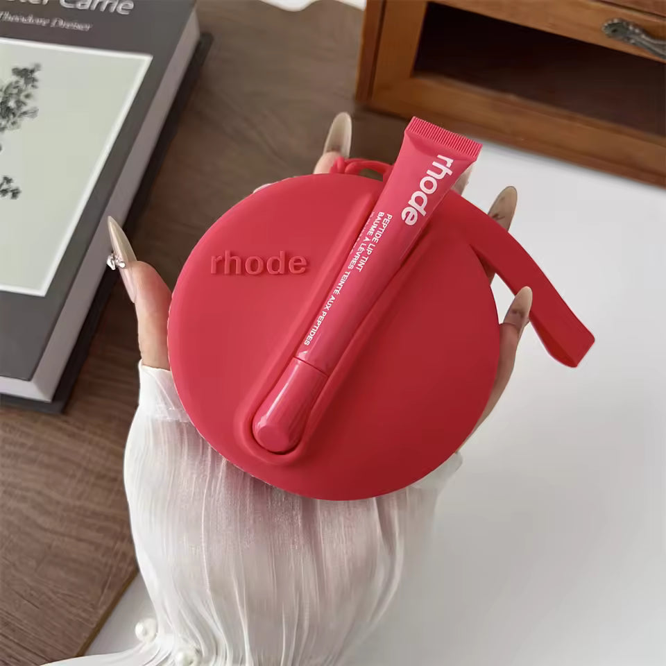 Rhode Makeup Bag Lip Glaze Holder - Mini Round Silicone Handbag (With Lip Glaze Option)