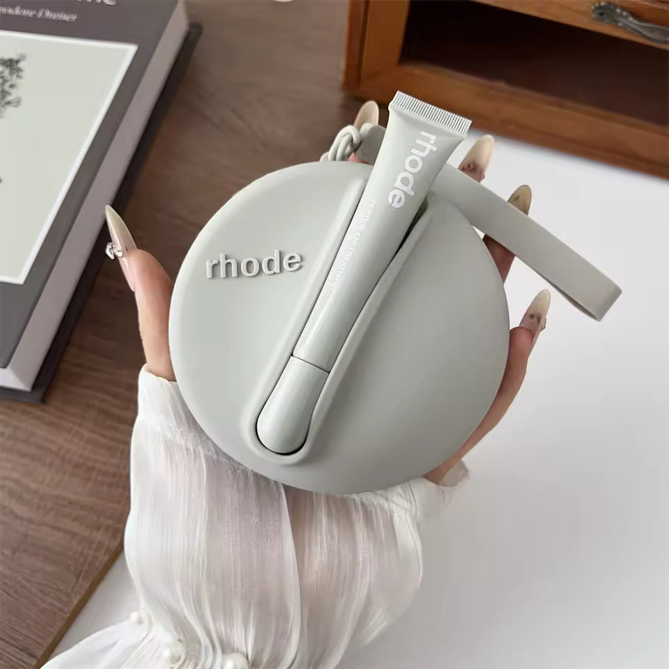 Rhode Makeup Bag Lip Glaze Holder - Mini Round Silicone Handbag (With Lip Glaze Option)