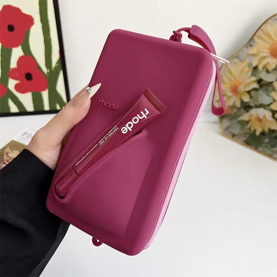 Rhodee Lipstick Cosmetic Bag – Color Wrist Strap Pouch | Multipurpose Phone & Makeup Organizer