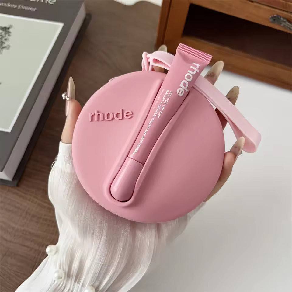 Rhode Makeup Bag Lip Glaze Holder - Mini Round Silicone Handbag (With Lip Glaze Option)