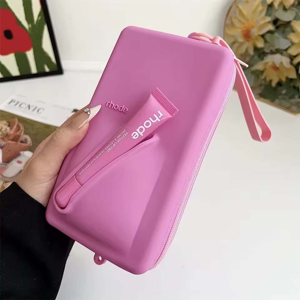 Rhodee Lipstick Cosmetic Bag – Color Wrist Strap Pouch | Multipurpose Phone & Makeup Organizer