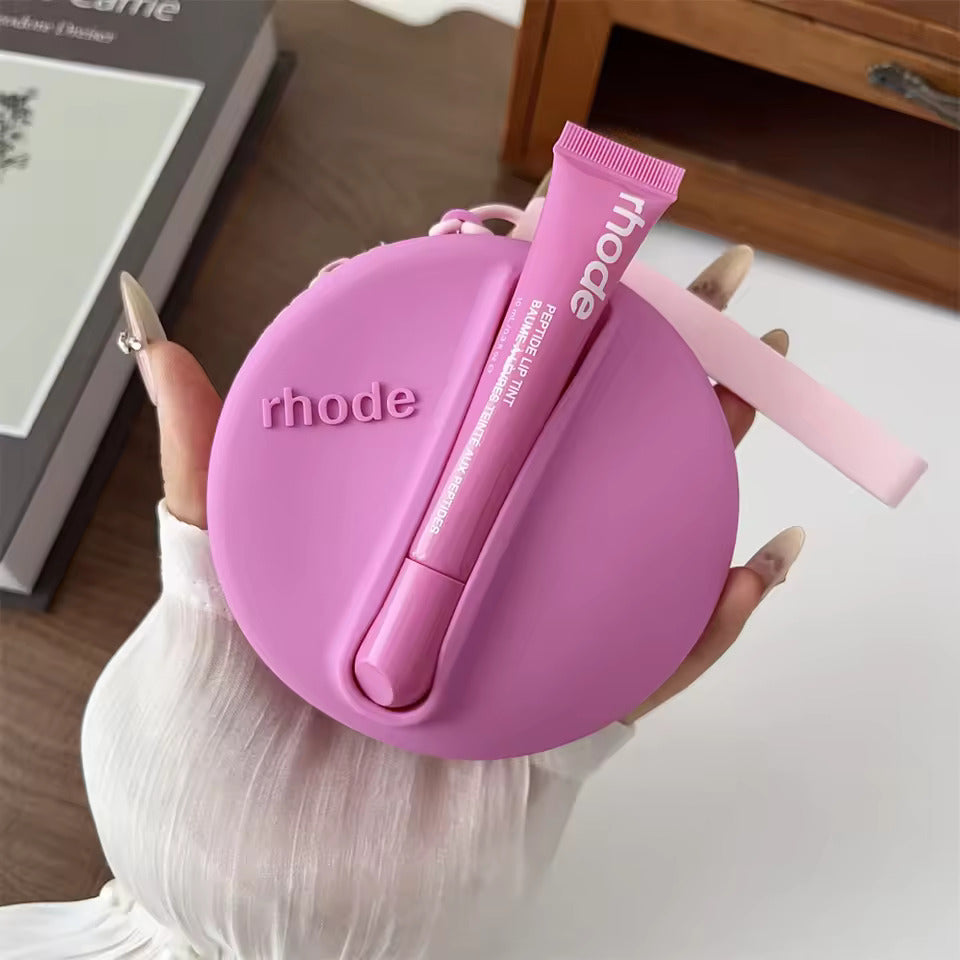 Rhode Makeup Bag Lip Glaze Holder - Mini Round Silicone Handbag (With Lip Glaze Option)
